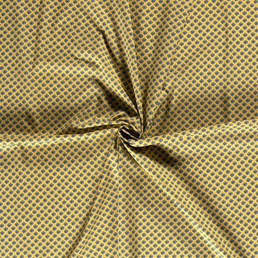 Baumwolle Blümchen Flora auf Senfgelb Baumwolle Blümchen Flora auf Senfgelb