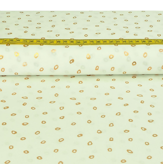 Baumwolle GOLDDRUCK Kreise auf Cremeweiß Baumwolle GOLDDRUCK Kreise auf Cremeweiß