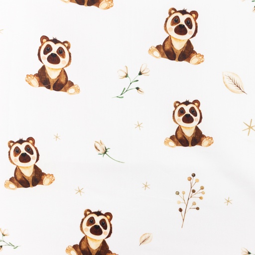 Baumwolle Kleines Bärchen auf Weiß Digital Baumwolle Kleines Bärchen auf Weiß Digital