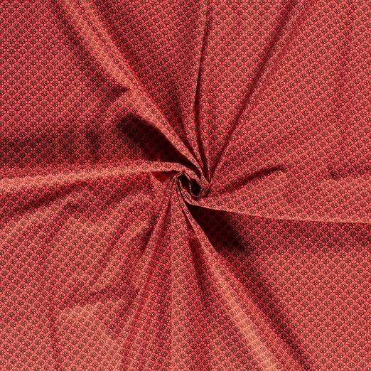 Baumwolle Blümchen Flora auf Rotorange