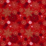 Bavlna VÁNOCE Zlatotisk Winterwonderland Červená