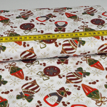 Baumwolle Weihnachten Golddruck Ornamente Creme