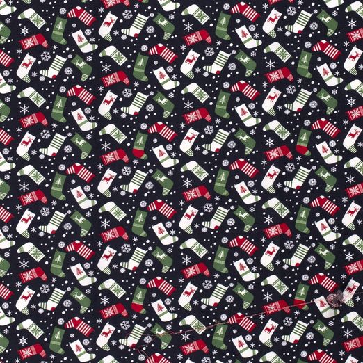 Baumwolle WEIHNACHTEN Christmassocks auf Dunkelblau