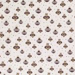 Bavlna VÁNOCE Zlatotisk Krajková Koule na Krémové