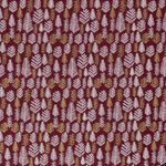 Bavlna VÁNOCE Zlatotisk Stromky na vínově červené