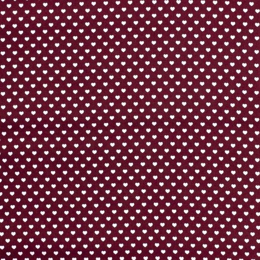 Baumwolle Herzen Mini Bordeaux