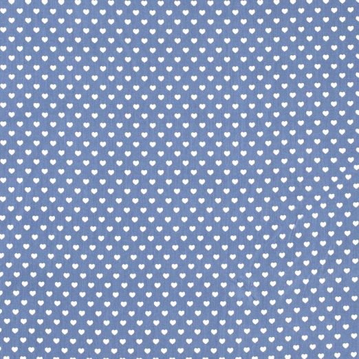 Baumwolle Herzen Mini Rauchblau