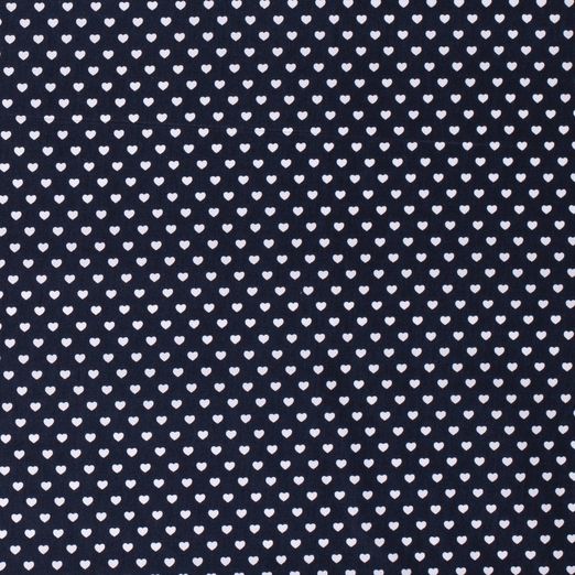Baumwolle Herzen Mini Dunkelblau