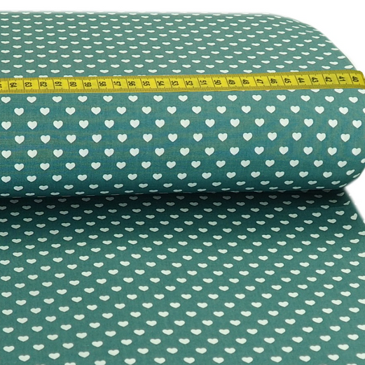 Baumwolle Herzen Mini Dunkelmint