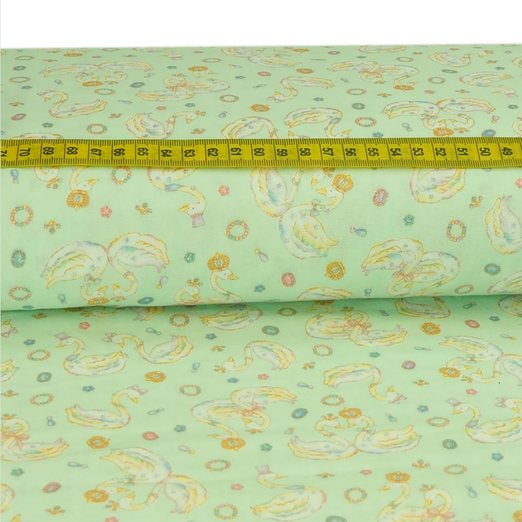 Baumwolle MICHAEL MILLER Love Swans Hellmint