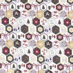 Bavlna VÁNOCE Zlatotisk Motivy v Pláství na Světle Mátové