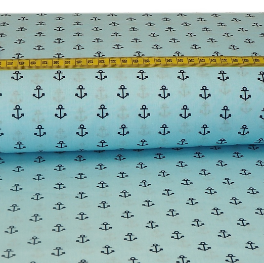 Baumwolle Herzanker Hellblau Baumwolle Herzanker Hellblau