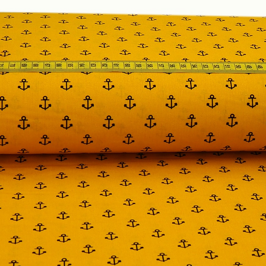 Baumwolle Herzanker Senfgelb