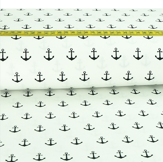 Baumwolle Anchor Schwarz auf Weiß