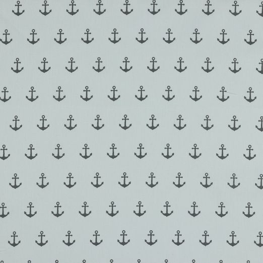 Baumwolle Anchor Grau auf Weiß