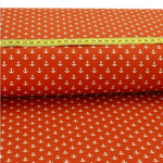 Baumwolle Maritim Kleine Anker Blutorange