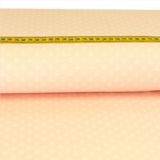 Baumwolle Maritim Kleine Anker Hellrosa