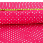 Baumwolle Maritim Kleine Anker Pink