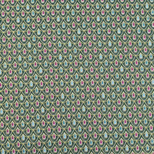 Baumwolle WEIHNACHTEN Foliendruck Tropfenmuster auf Petrol Baumwolle WEIHNACHTEN Foliendruck Tropfenmuster auf Petrol