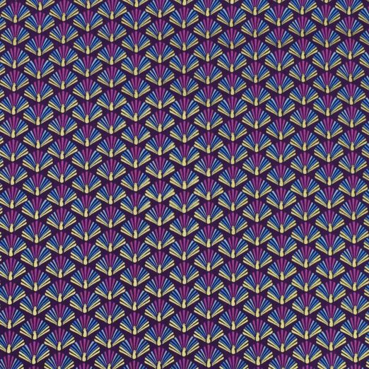 Baumwolle WEIHNACHTEN Foliendruck Fächer auf Lila