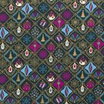 Baumwolle WEIHNACHTEN Foliendruck Weihnachtskugeln auf Petrol