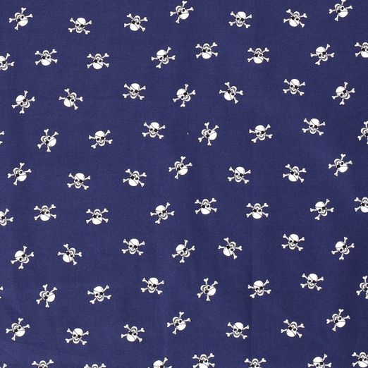 Baumwolle Pirate Skulls auf Dunkelblau