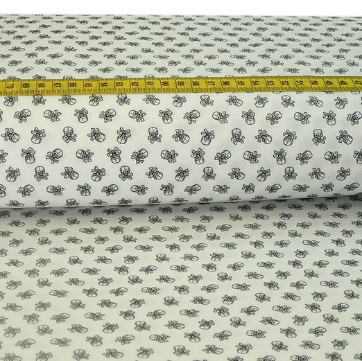 Baumwolle Pirateskulls Weiß