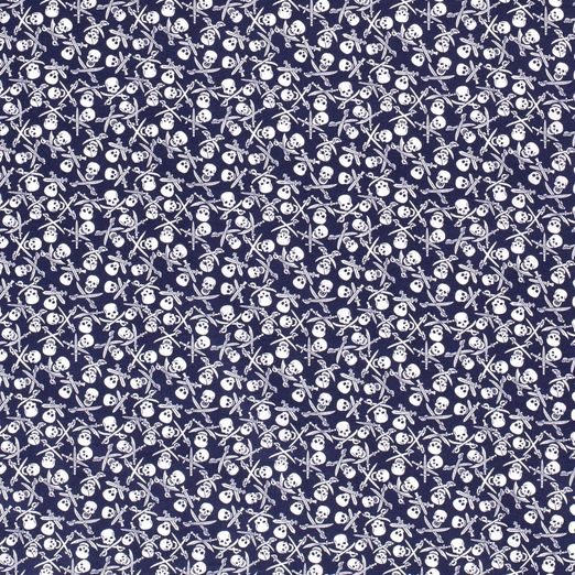 Baumwolle Skull mit Schwertern Dunkelblau Baumwolle Skull mit Schwertern Dunkelblau