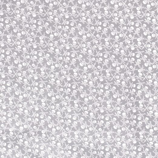 Baumwolle Skull mit Schwertern Grau