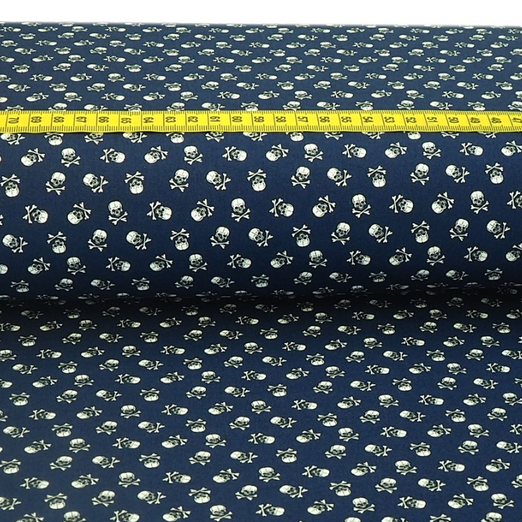 Baumwolle Pirateskulls Dunkelblau