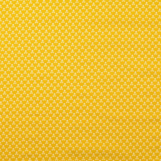 Baumwolle Darling Mini Totenköpfe Senfgelb