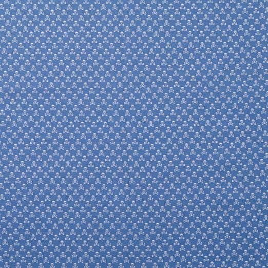 Baumwolle Darling Mini Totenköpfe Rauchblau