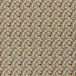 Coton Petites fleurs crânes sur kaki