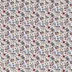 Baumwolle Coloured Skulls auf Weiß