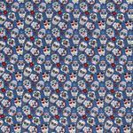 Baumwolle Coloured Skulls auf Rauchblau