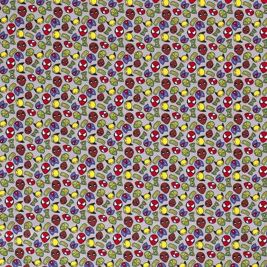 Baumwolle Superhero Masks auf Grau Baumwolle Superhero Masks auf Grau