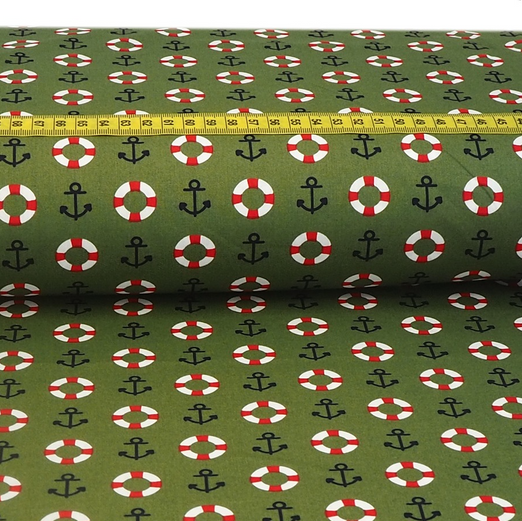 Baumwolle Rettungsring & Anker Khaki