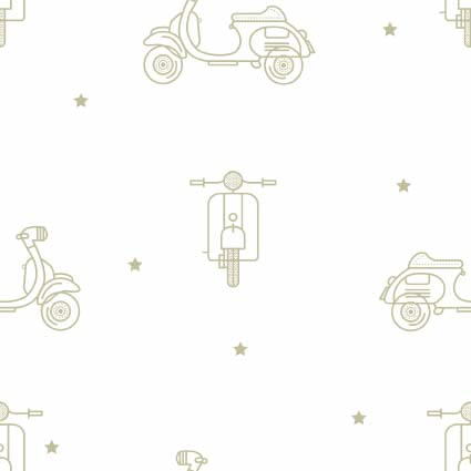 Musselin Double Gauze Vespa Roller auf Creme BIO