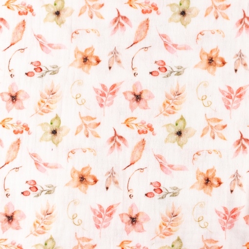 Musselin Blüten und Hagebutten auf Creme Digital