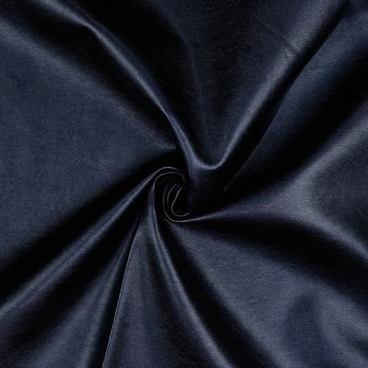 Narbenlederimitat - weiches Kunstleder Navy Metallic