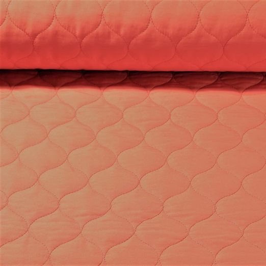 Tissu de veste matelassé - Corail Ouaté Double-face