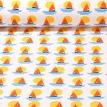 Bio Sweat - French Terry Segelschiff Ecru Angeraut