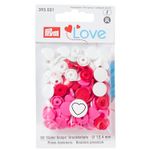 Prym LOVE Snap - Herz - Druckknöpfe - rot/weiß/pink - 30 Stück-1