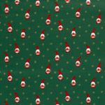 Katoenen popeline - Kerstelfjes dennengroen