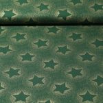 Baumwolle Popeline - Spraysterne Grün Gold