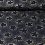 Baumwolle Popeline - Spraysterne Blau Gold