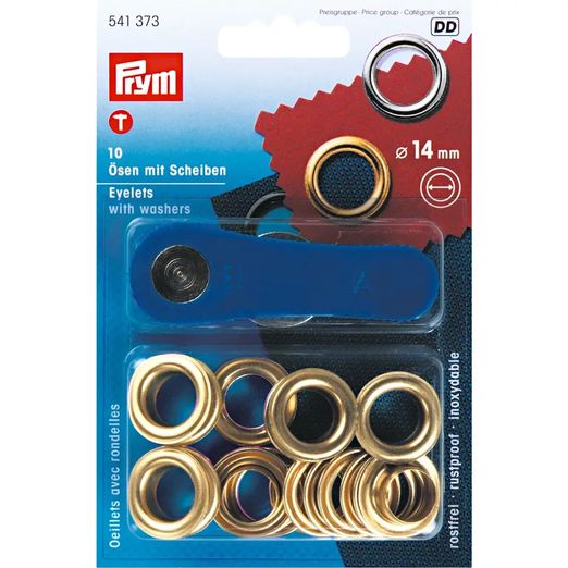 Prym Ösen 14mm Ø + Werkzeug - gold