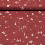 Baumwolle Popeline - Sterne Leo Ziegelrot