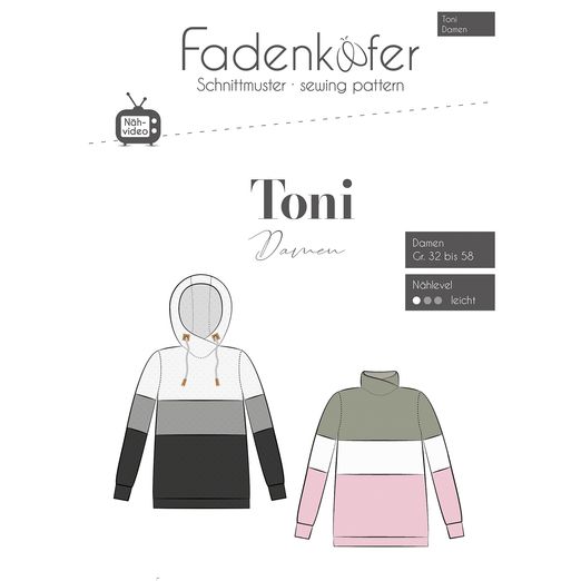Damen Hoodie Toni - Papierschnittmuster