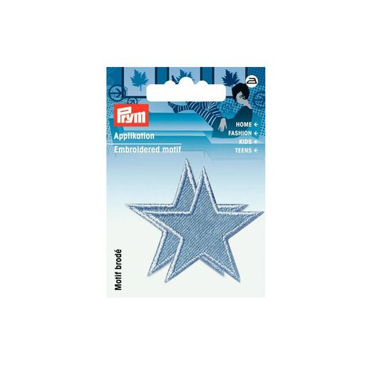 PRYM Patch - Etoiles - Jeans - Bleu clair - 2 pièces